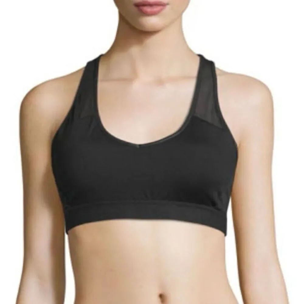 Alo Yoga Mesh Racerback Chromatic Sports Bra in Black Size Medium